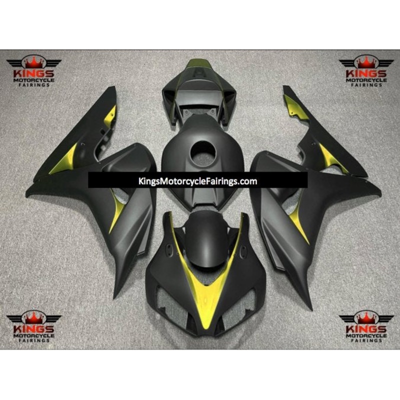 Honda CBR1000RR (2006-2007) Matte Black & Yellow Fairings No Seat Cowl No Bolt Kit No Tank