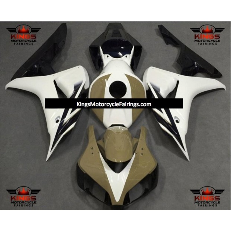 Honda CBR1000RR (2006-2007) Tan, White & Black Fairings No Seat Cowl No Bolt Kit No Tank