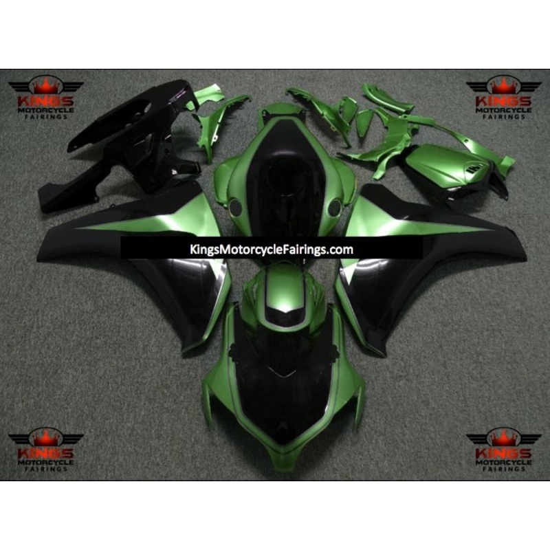 Honda CBR1000RR (2008-2011) Black & Green Fairings No Seat Cowl No Bolt Kit No Tank