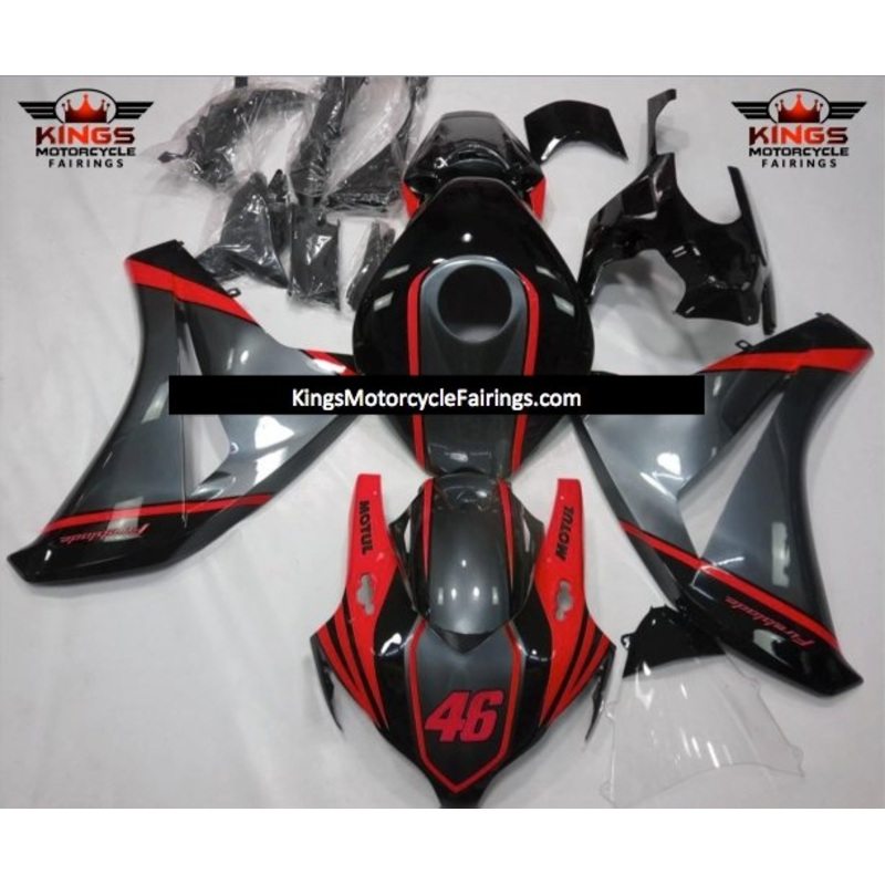 Honda CBR1000RR (2008-2011) Black, Red & Gray Motul Fairings No Seat Cowl No Bolt Kit No Tank