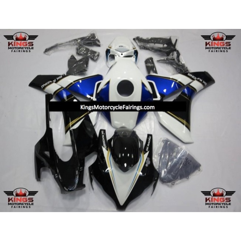 Honda CBR1000RR (2008-2011) Black, White, Blue & Gold Fairings No Seat Cowl No Bolt Kit No Tank