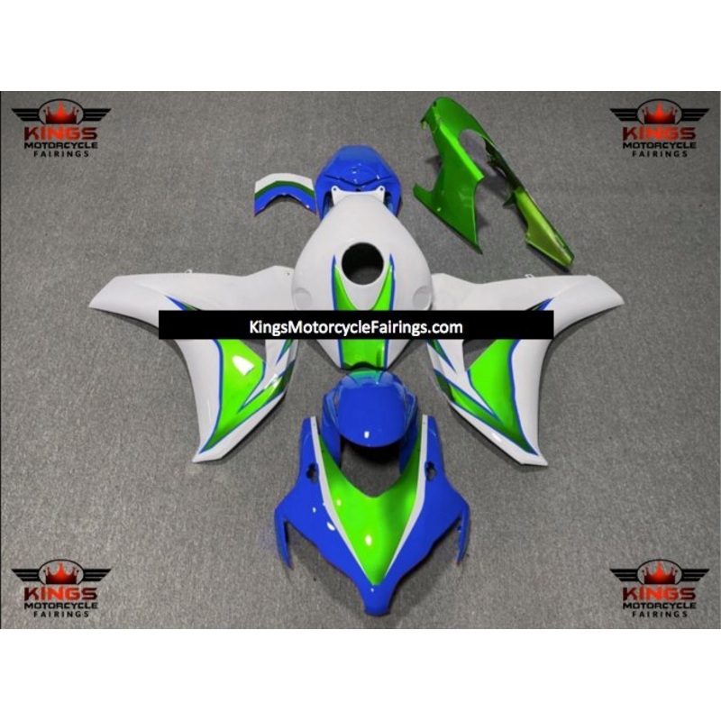 Honda CBR1000RR (2008-2011) Blue, Green & White Fairings No Seat Cowl No Bolt Kit No Tank