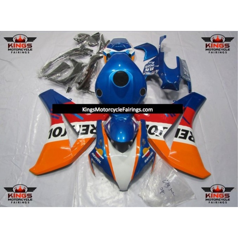 Honda CBR1000RR (2008-2011) Blue, Orange, White & Red Repsol Fairings No Seat Cowl No Bolt Kit No Tank