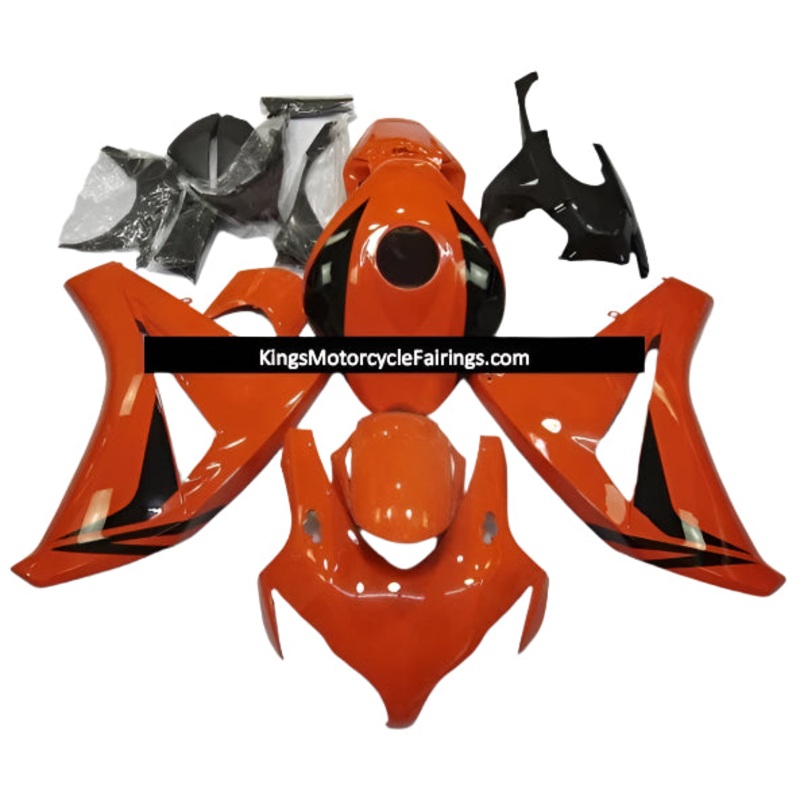 Honda CBR1000RR (2008-2011) Dark Orange, Black Fairings No Seat Cowl No Bolt Kit No Tank