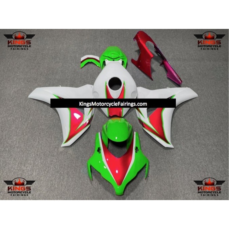 Honda CBR1000RR (2008-2011) Green, Red & White Fairings No Seat Cowl No Bolt Kit No Tank