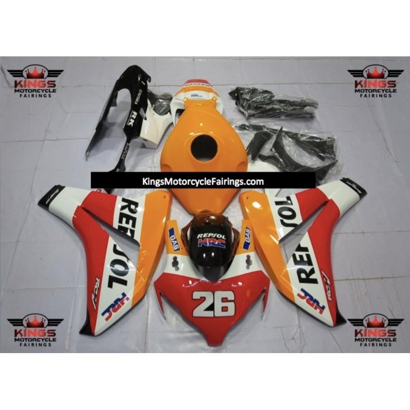 Honda CBR1000RR (2008-2011) Light Orange Repsol 26 Fairings No Seat Cowl No Bolt Kit No Tank