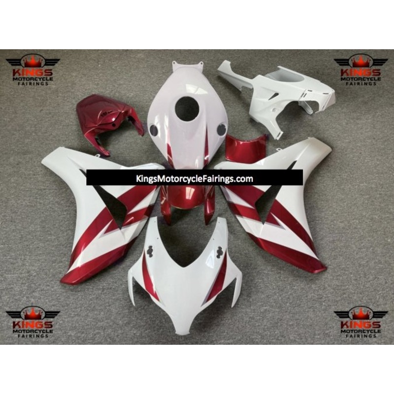 Honda CBR1000RR (2008-2011) White & Dark Red Fairings No Seat Cowl No Bolt Kit No Tank