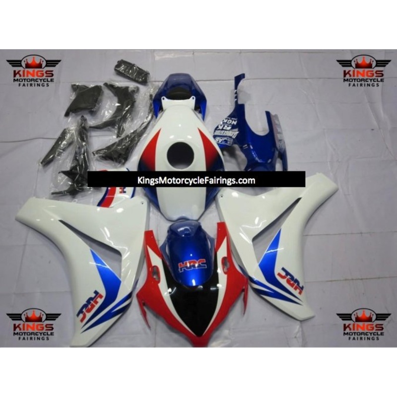 Honda CBR1000RR (2008-2011) White HRC Fairings No Seat Cowl No Bolt Kit No Tank