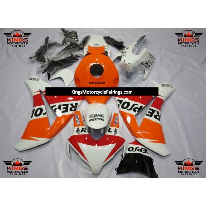 Honda CBR1000RR (2008-2011) White, Orange & Red Repsol Fairings No Seat Cowl No Bolt Kit No Tank