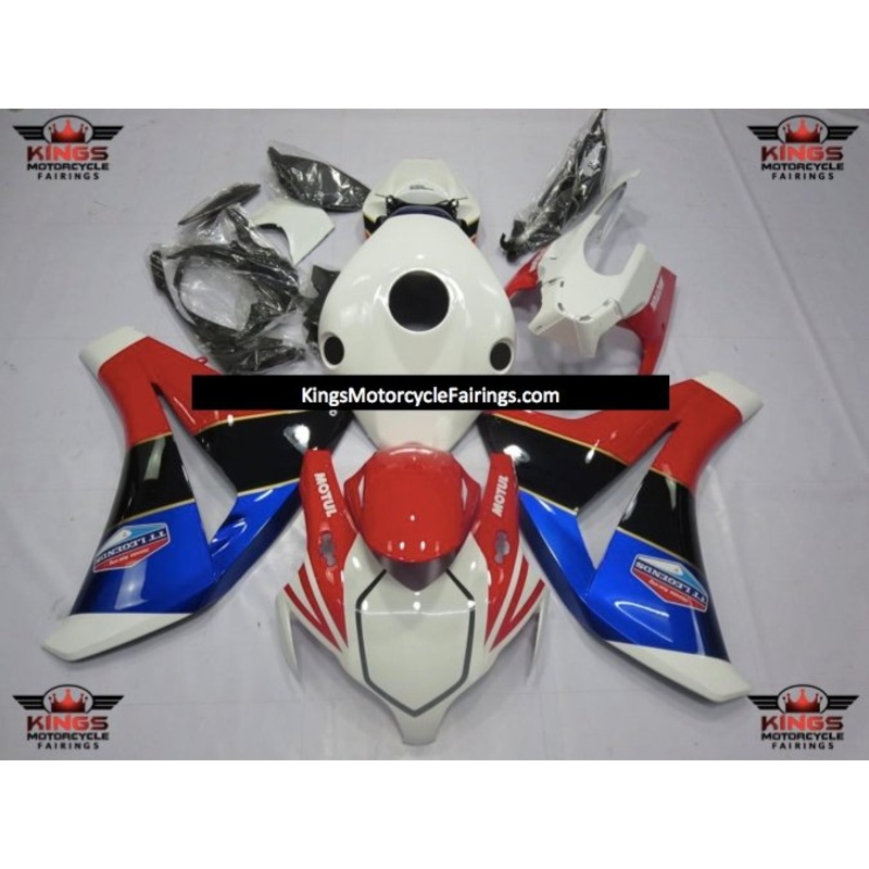 Honda CBR1000RR (2008-2011) White, Red, Blue, Black & Gold TT Legends Fairings No Seat Cowl No Bolt Kit No Tank