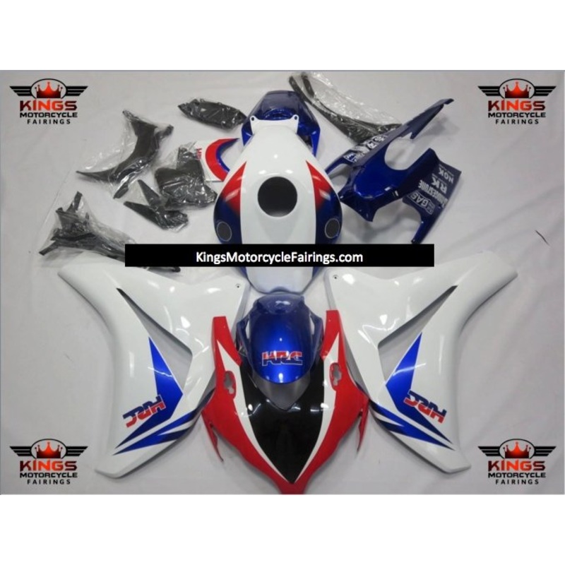 Honda CBR1000RR (2008-2011) White, Red, Blue & Black HRC Fairings No Seat Cowl No Bolt Kit No Tank