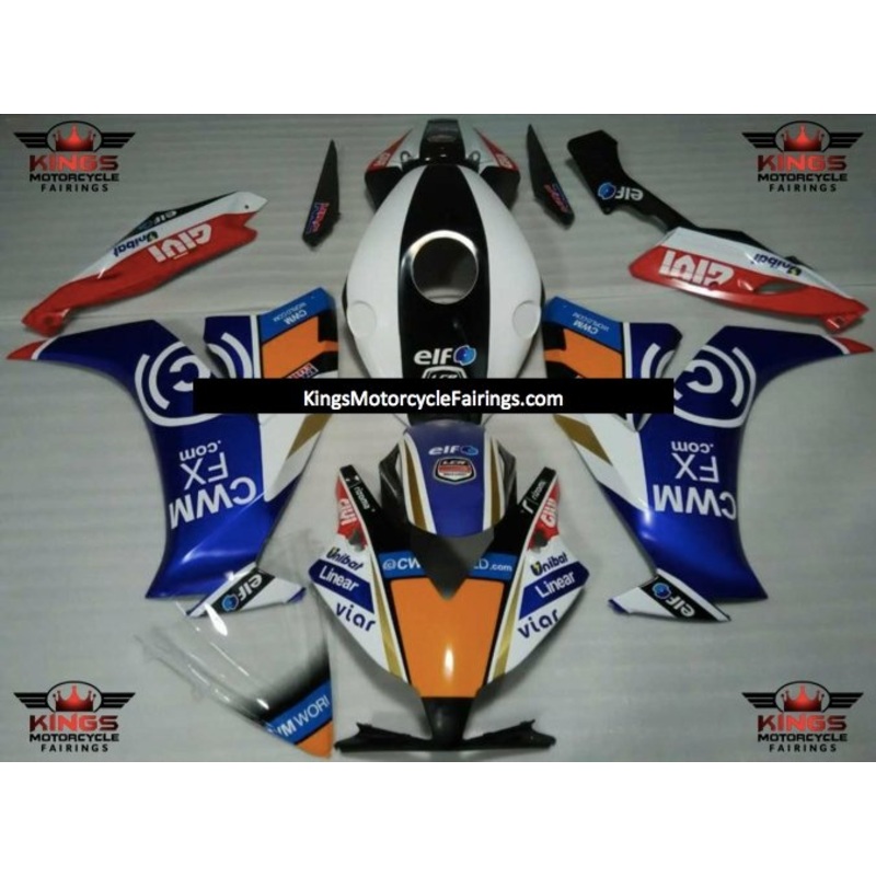 Honda CBR1000RR (2012-2016) Blue, White, Black, Orange & Red Fairings No Seat Cowl No Bolt Kit No Tank