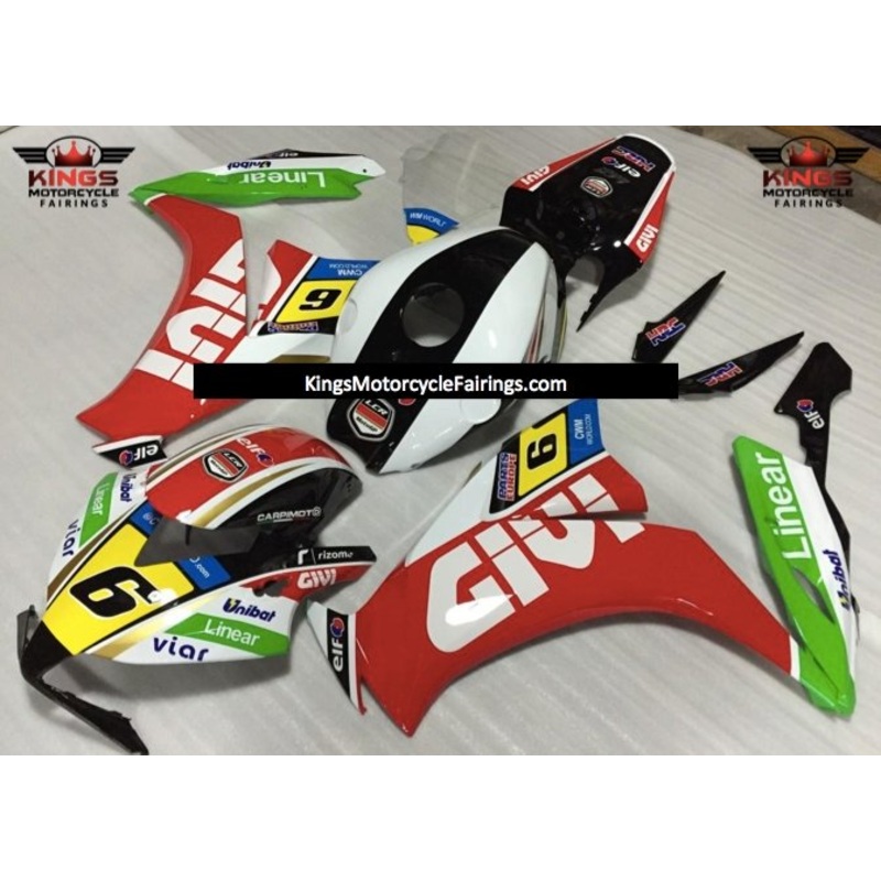 Honda CBR1000RR (2012-2016) Red Multicolored Givi Fairings No Seat Cowl No Bolt Kit No Tank
