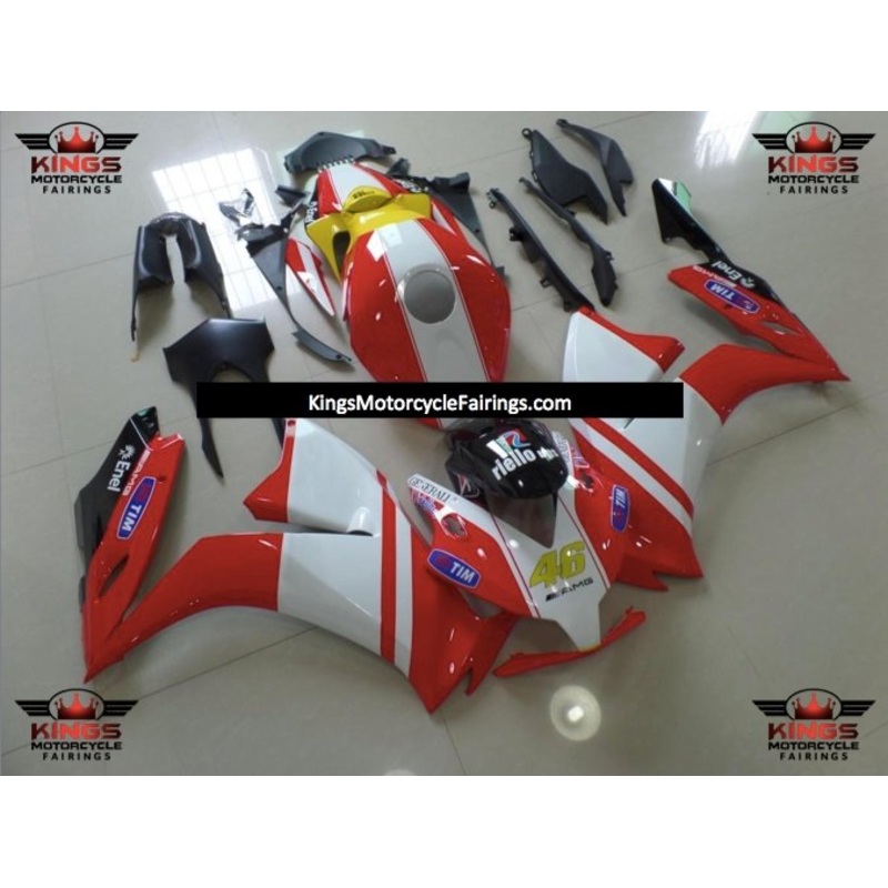 Honda CBR1000RR (2012-2016) Red, White, Black & Yellow 46 Fairings No Seat Cowl No Bolt Kit No Tank