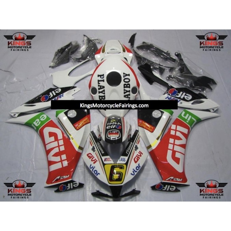 Honda CBR1000RR (2012-2016) White Givi Playboy Fairings No Seat Cowl No Bolt Kit No Tank
