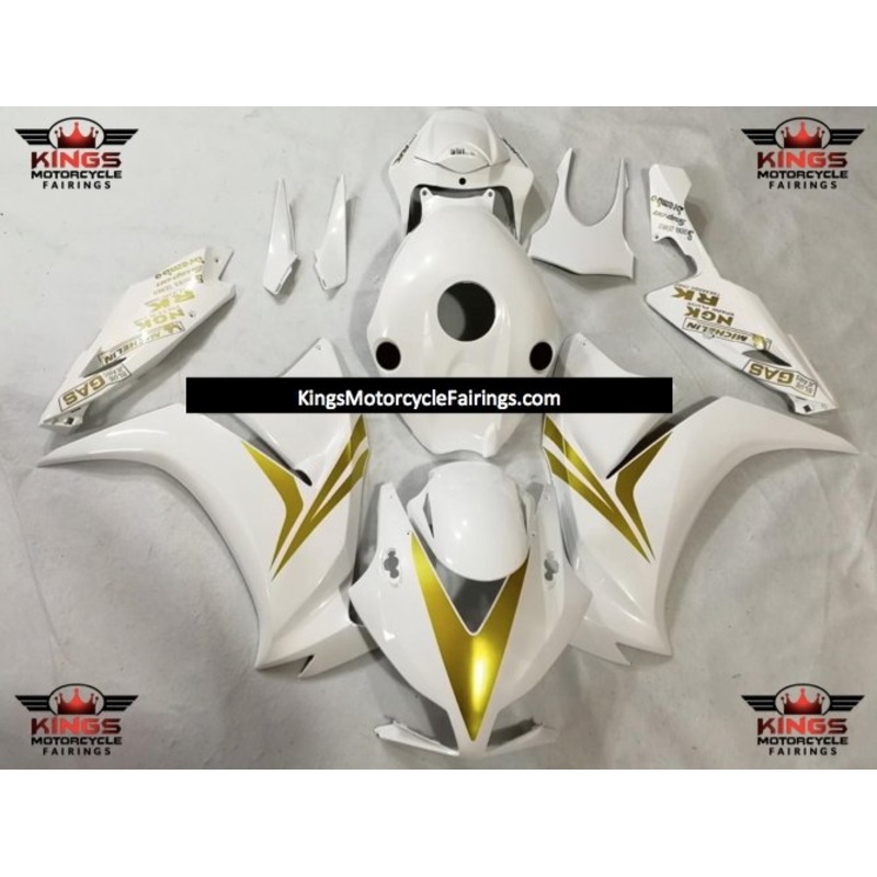 Honda CBR1000RR (2012-2016) White & Gold Fairings No Seat Cowl No Bolt Kit No Tank