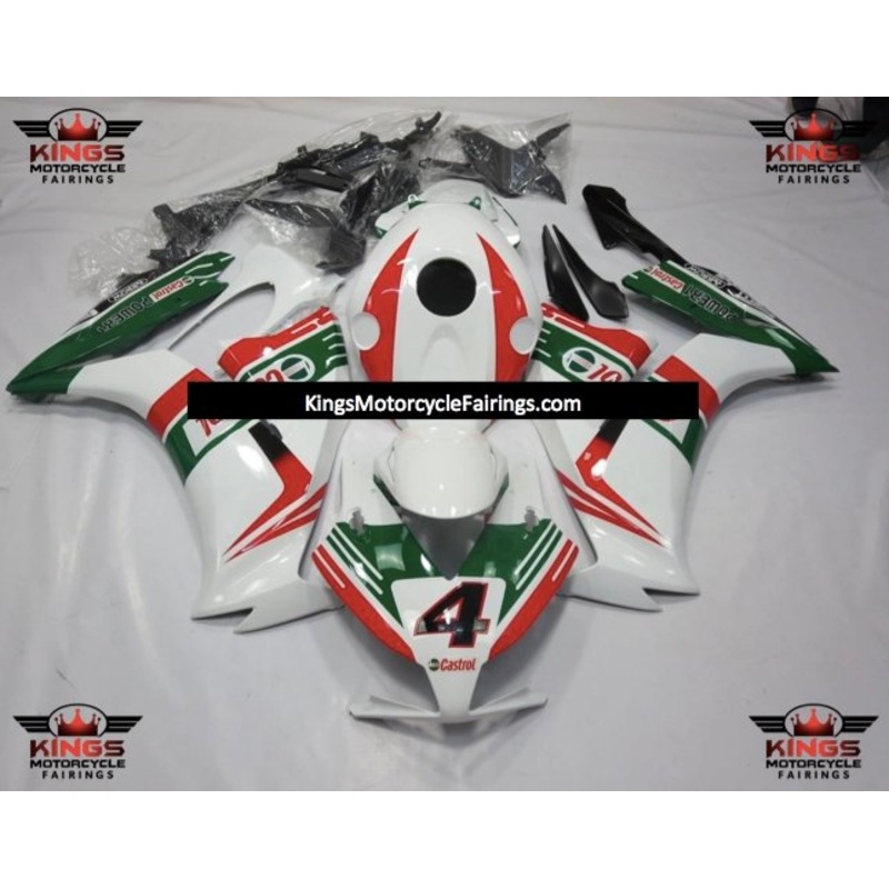 Honda CBR1000RR (2012-2016) White, Green & Red Castrol 4 Fairings No Seat Cowl No Bolt Kit No Tank