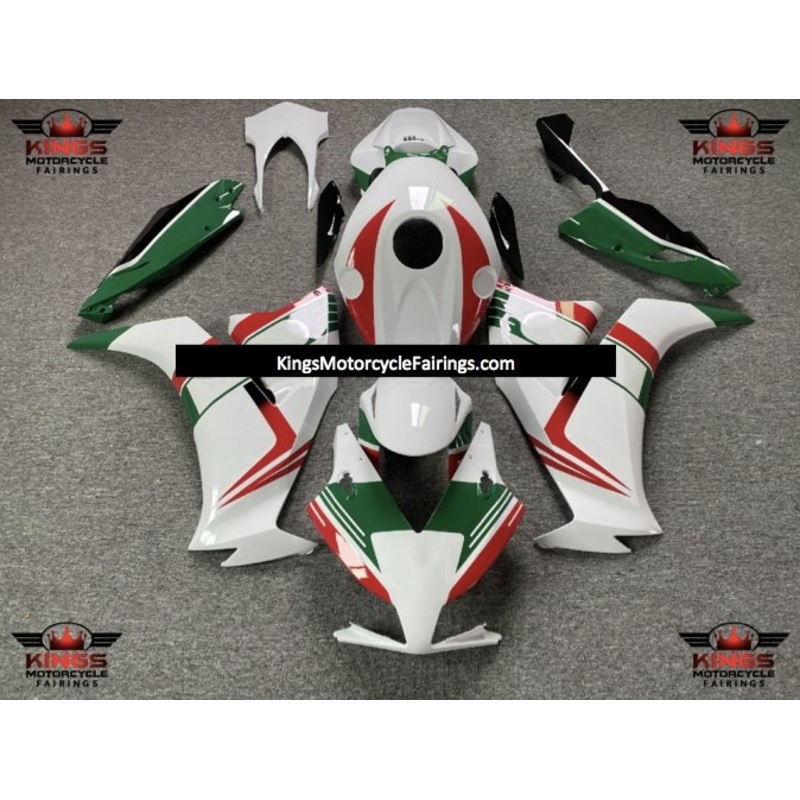 Honda CBR1000RR (2012-2016) White, Green & Red Fairings No Seat Cowl No Bolt Kit No Tank