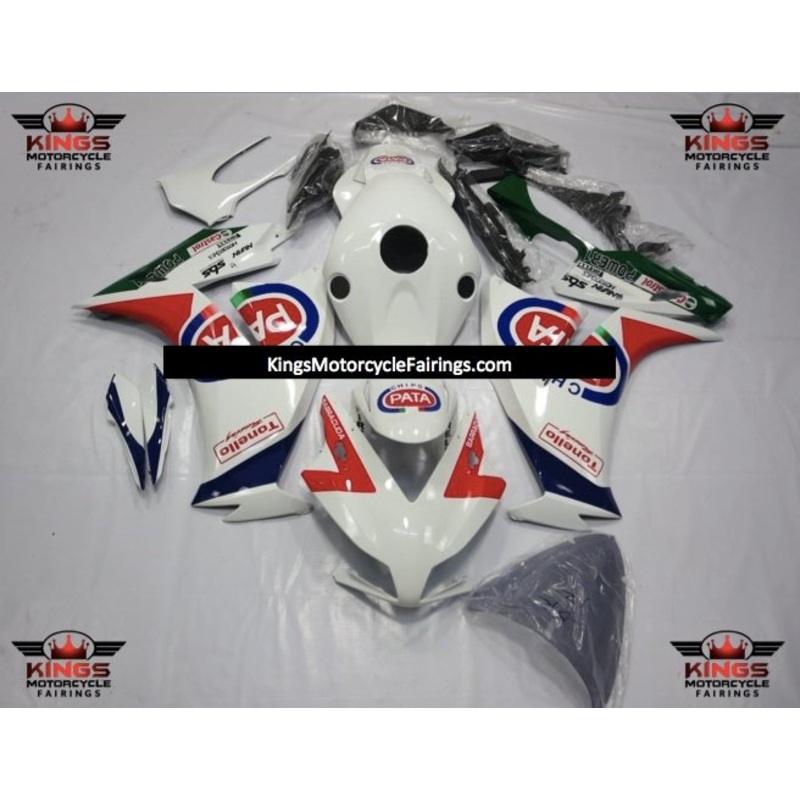 Honda CBR1000RR (2012-2016) White, Red & Blue Pata Fairings No Seat Cowl No Bolt Kit No Tank