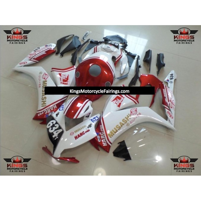 Honda CBR1000RR (2012-2016) White & Red Musashi Fairings No Seat Cowl No Bolt Kit No Tank