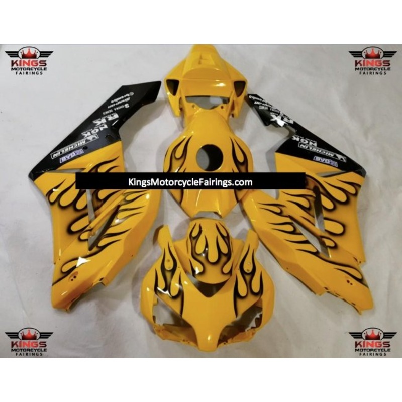 Honda CBR1000RR (2012-2016) Yellow & Black Flame Fairings No Seat Cowl No Bolt Kit No Tank