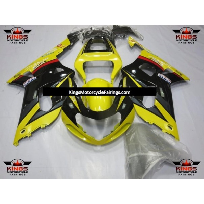 Suzuki GSXR600 (2000-2003) Yellow, Black, Gray & Red Fairings No Seat Cowl No Bolt Kit No Tank