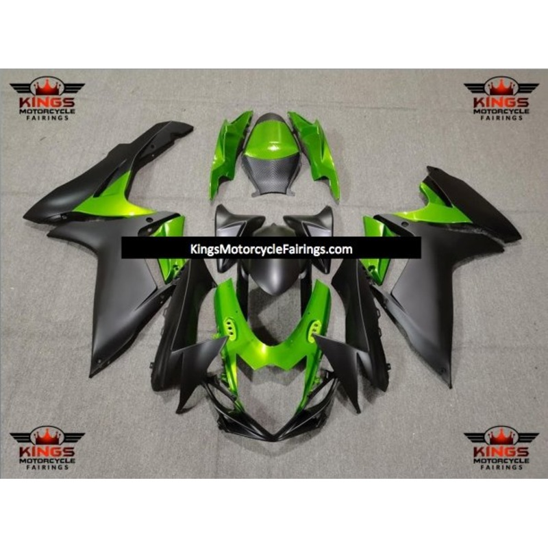 Suzuki GSXR600 (2011-2023) Matte Black, Green Fairings No Seat Cowl No Bolt Kit No Tank
