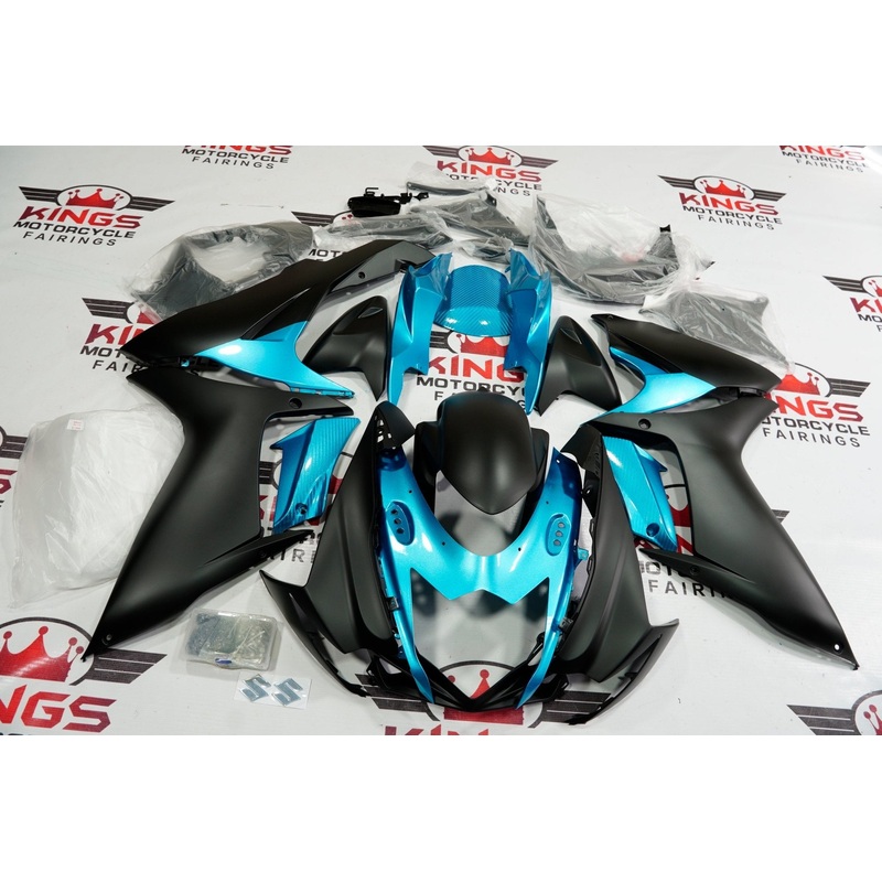 Suzuki GSXR600 (2011-2023) Matte Black, Turquoise Blue Fairings No Seat Cowl No Bolt Kit No Tank