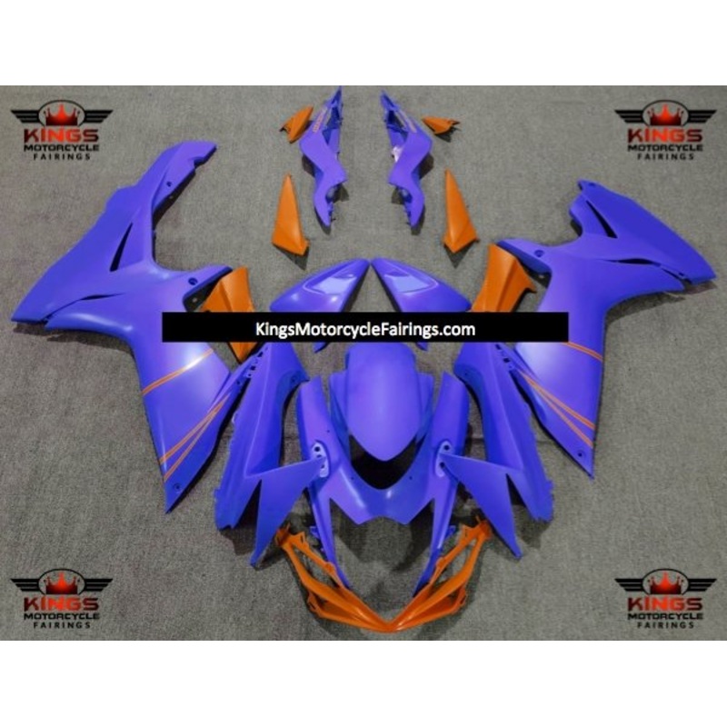 Suzuki GSXR600 (2011-2023) Matte Blue, Orange Fairings No Seat Cowl No Bolt Kit No Tank