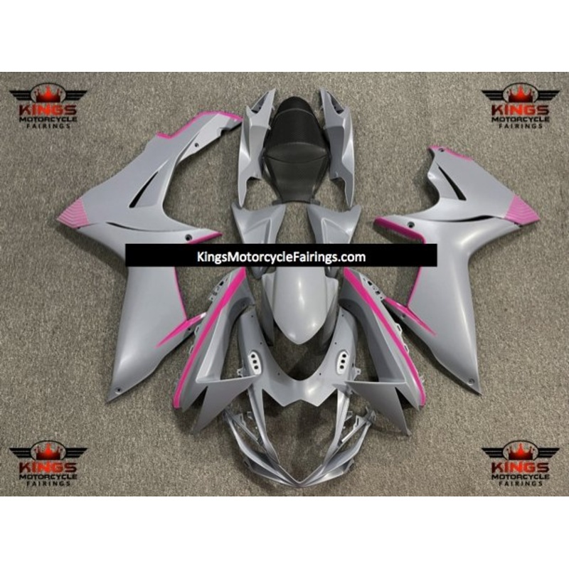 Suzuki GSXR600 (2011-2023) Matte Nardo Gray, Pink Fairings No Seat Cowl No Bolt Kit No Tank