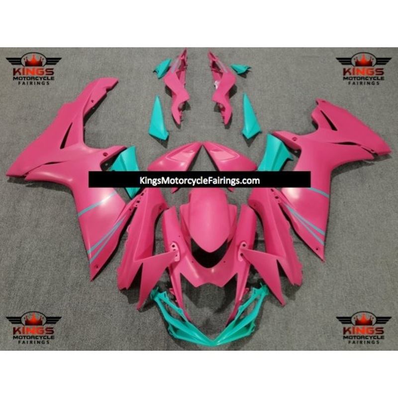 Suzuki GSXR600 (2011-2023) Matte Pink, Turquoise Fairings No Seat Cowl No Bolt Kit No Tank