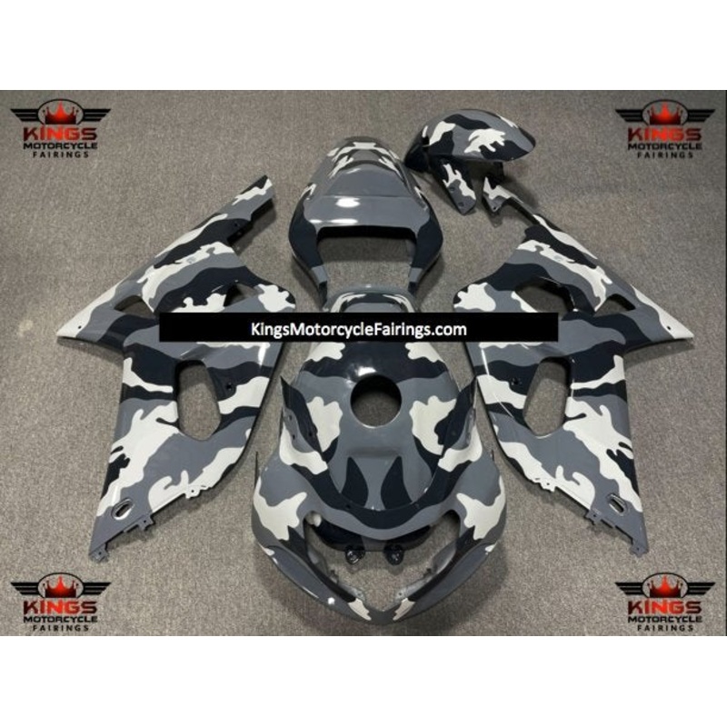 Suzuki GSXR750 (2000-2003) Camouflage Gray, Black & White Fairings No Seat Cowl No Bolt Kit No Tank