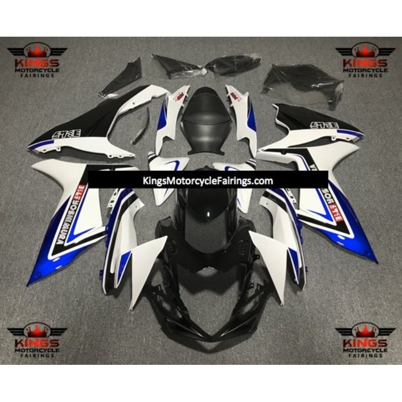 Suzuki GSXR750 (2011-2023) Black, White, Blue Yoshimura Fairings No Seat Cowl No Bolt Kit No Tank