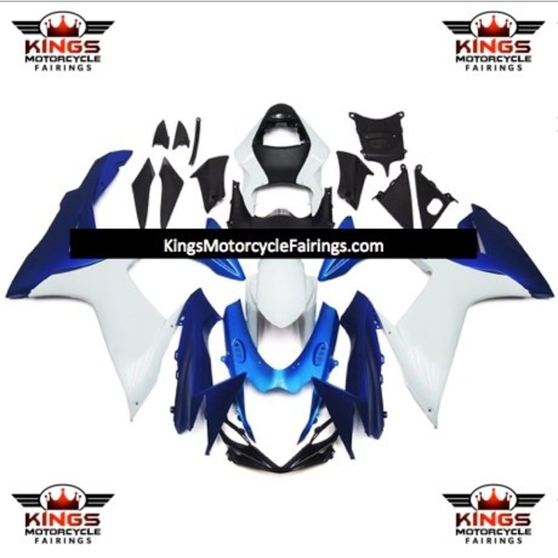 Suzuki GSXR750 (2011-2023) Blue, White, Dark Blue Fairings No Seat Cowl No Bolt Kit No Tank