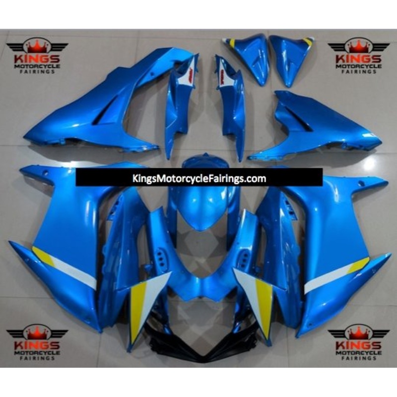 Suzuki GSXR750 (2011-2023) Blue, White, Yellow Fairings No Seat Cowl No Bolt Kit No Tank