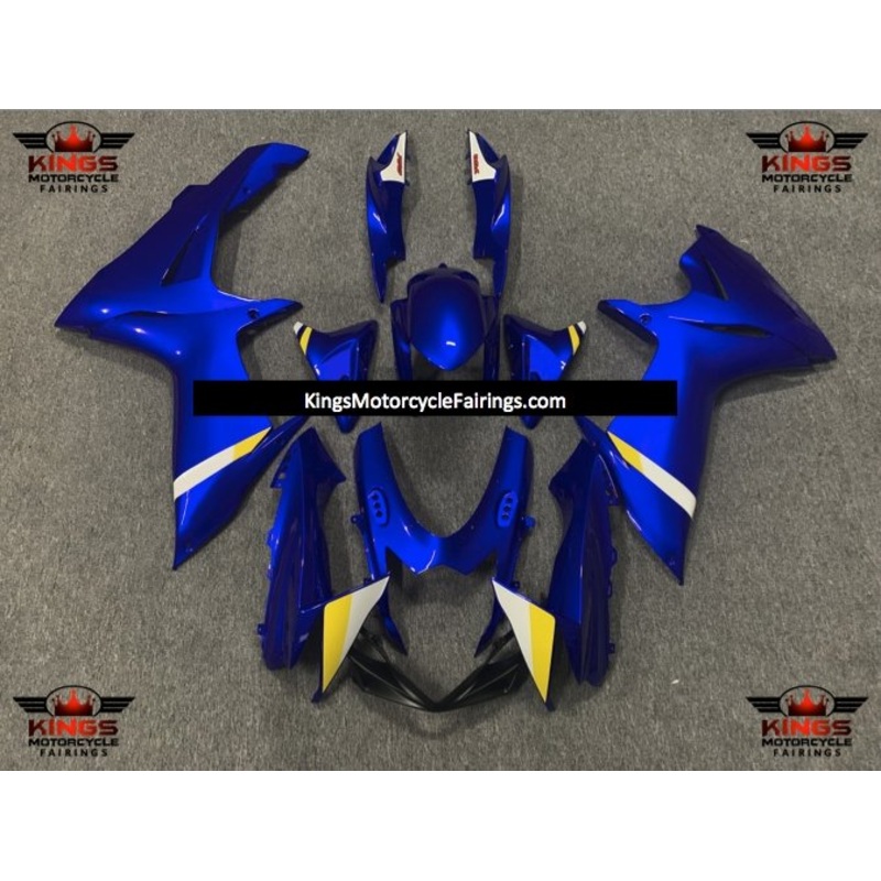 Suzuki GSXR750 (2011-2023) Blue, Yellow, White Fairings No Seat Cowl No Bolt Kit No Tank