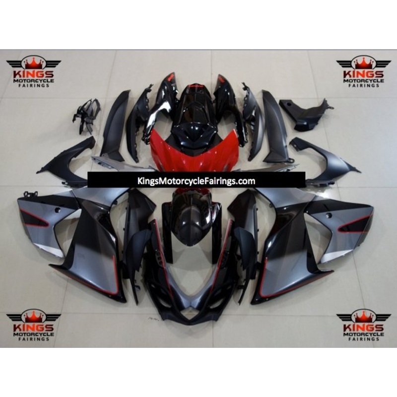 Suzuki GSXR750 (2011-2023) Gray, Black, Red Fairings No Seat Cowl No Bolt Kit No Tank