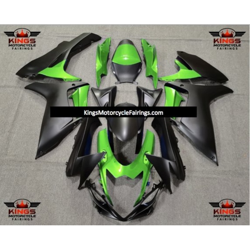 Suzuki GSXR750 (2011-2023) Green, Matte Black Fairings No Seat Cowl No Bolt Kit No Tank