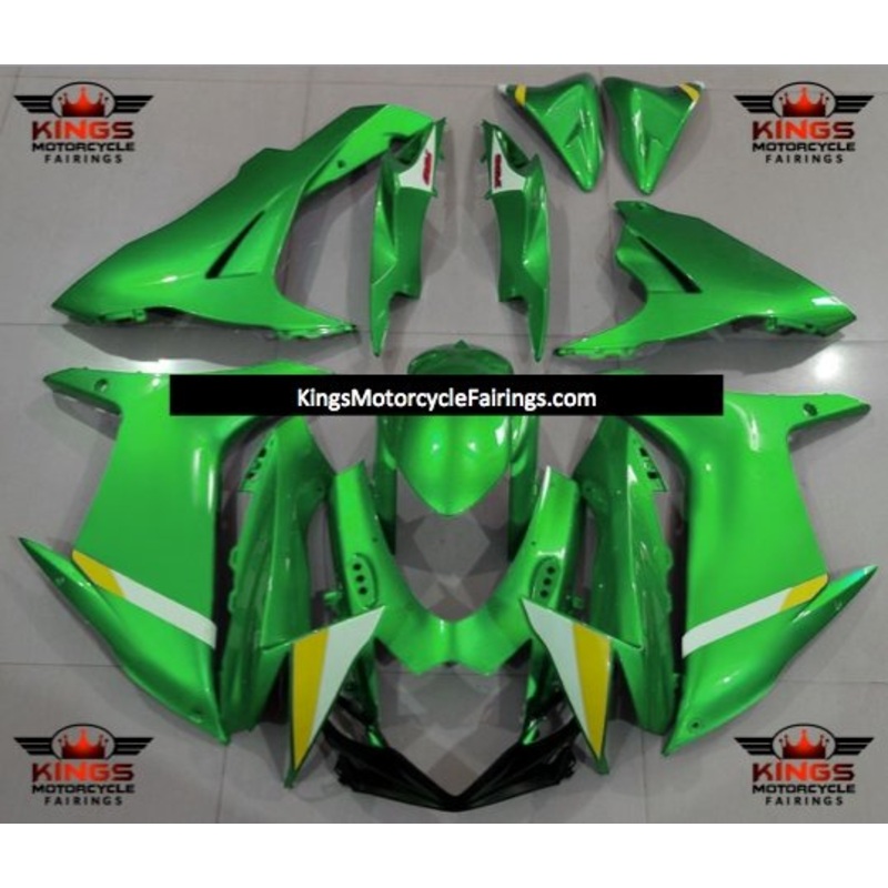 Suzuki GSXR750 (2011-2023) Green, White, Yellow Fairings No Seat Cowl No Bolt Kit No Tank