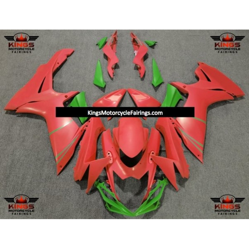 Suzuki GSXR750 (2011-2023) Matte Red, Green Fairings No Seat Cowl No Bolt Kit No Tank