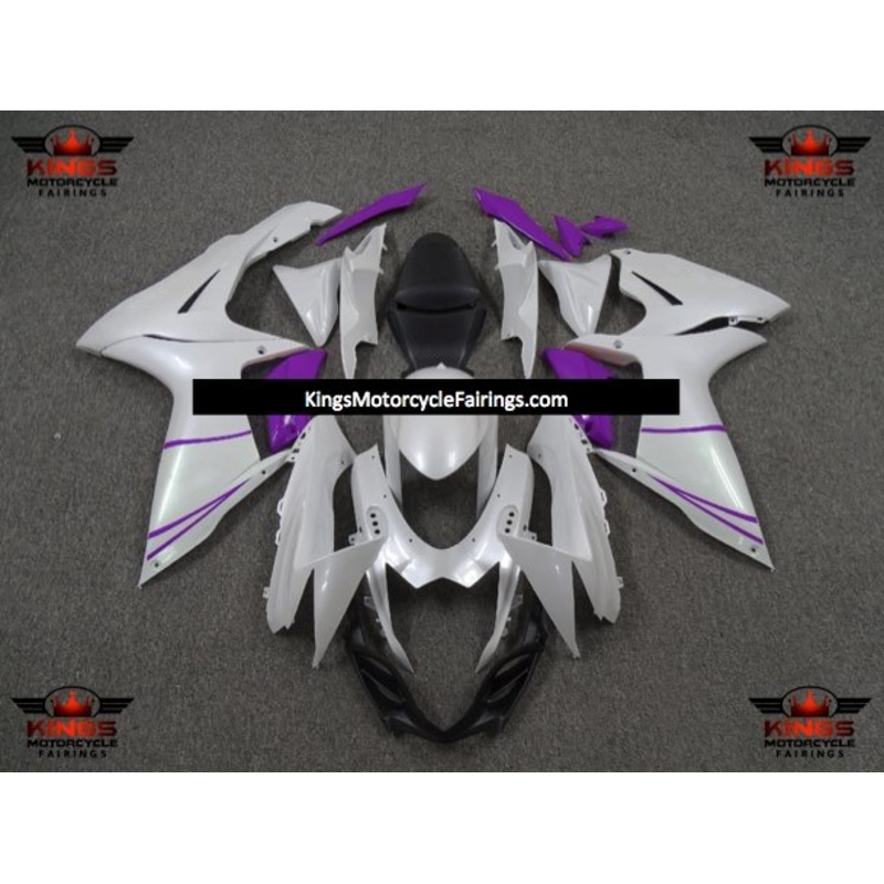 Suzuki GSXR750 (2011-2023) Pearl White, Purple Fairings No Seat Cowl No Bolt Kit No Tank