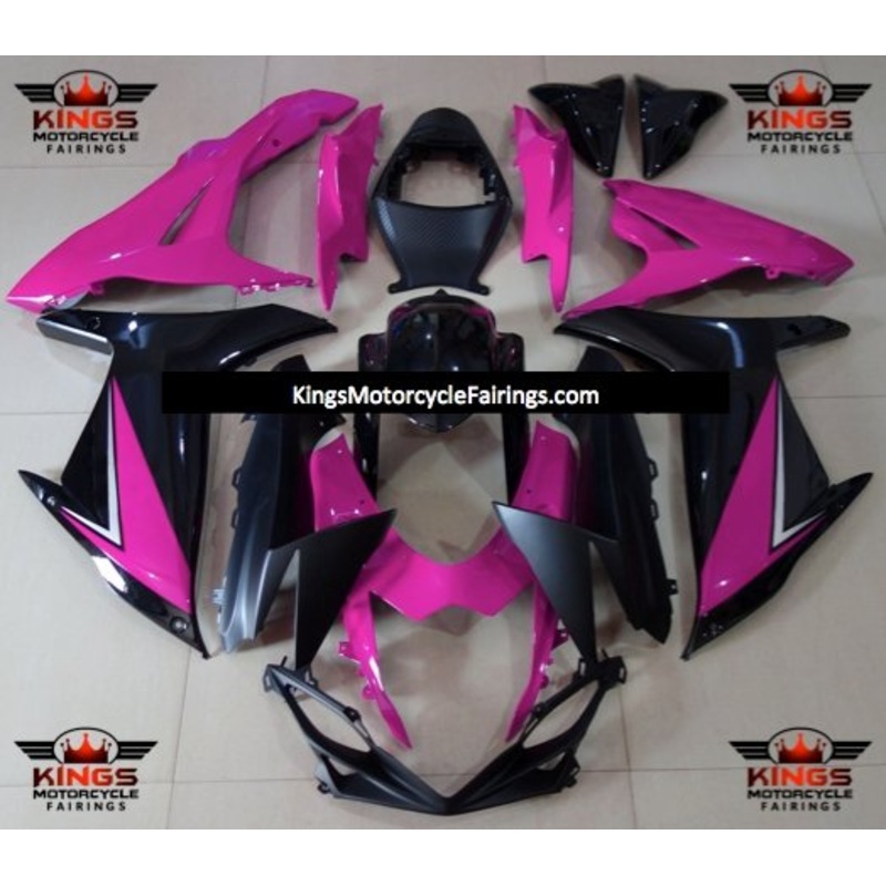 Suzuki GSXR750 (2011-2023) Pink, Black Fairings No Seat Cowl No Bolt Kit No Tank