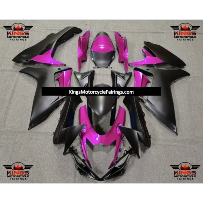 Suzuki GSXR750 (2011-2023) Pink, Matte Black Fairings No Seat Cowl No Bolt Kit No Tank