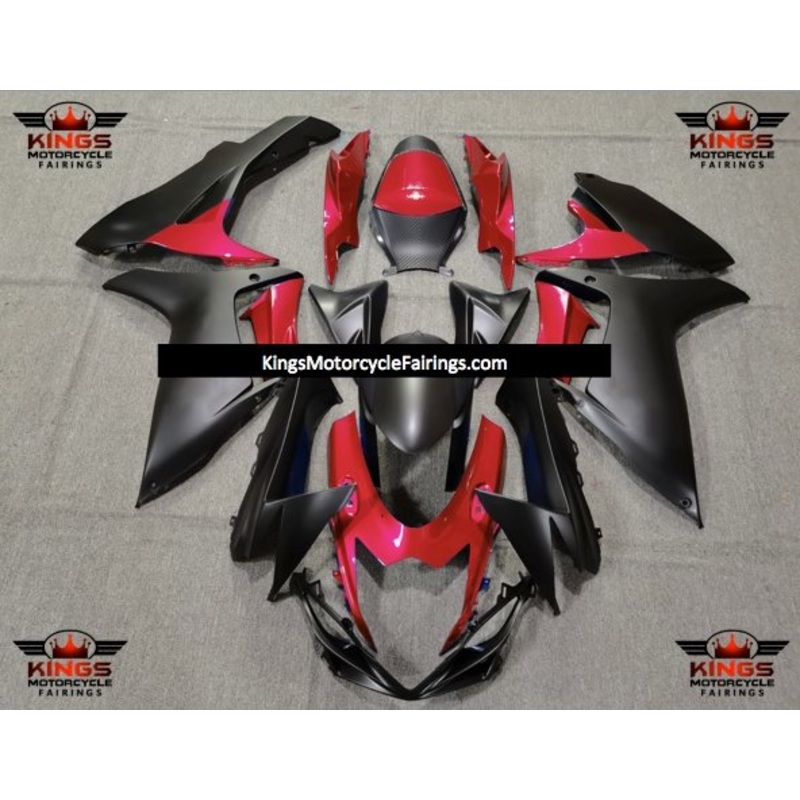 Suzuki GSXR750 (2011-2023) Red, Matte Black Fairings No Seat Cowl No Bolt Kit No Tank