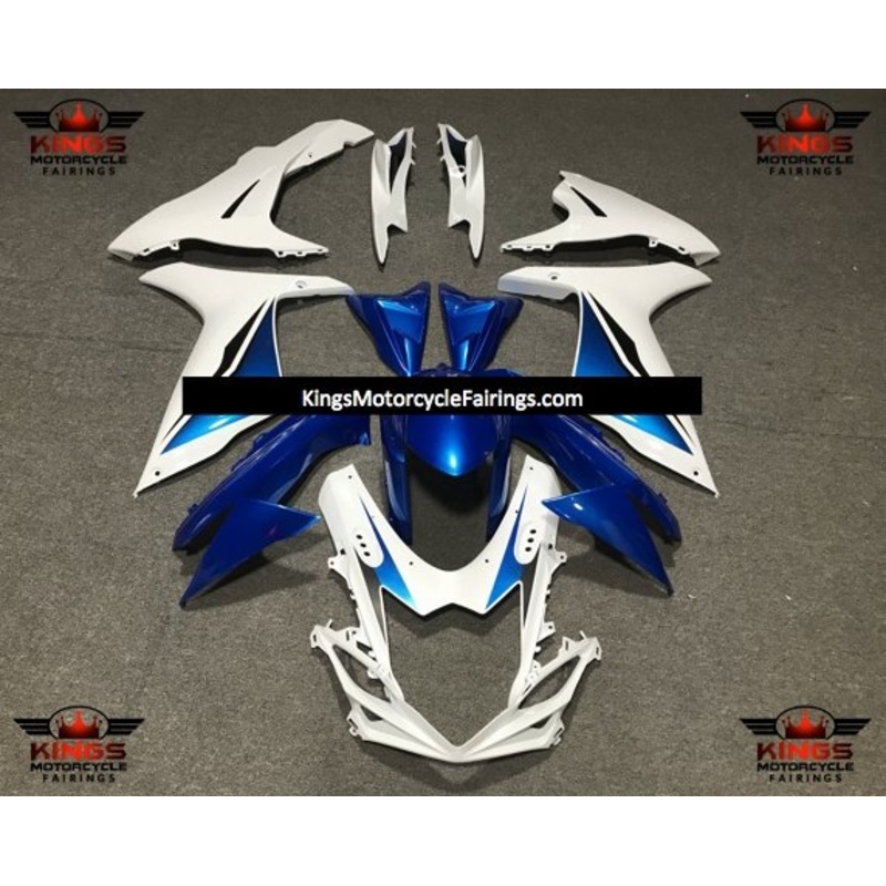 Suzuki GSXR750 (2011-2023) White & Blue Fairings No Seat Cowl No Bolt Kit No Tank