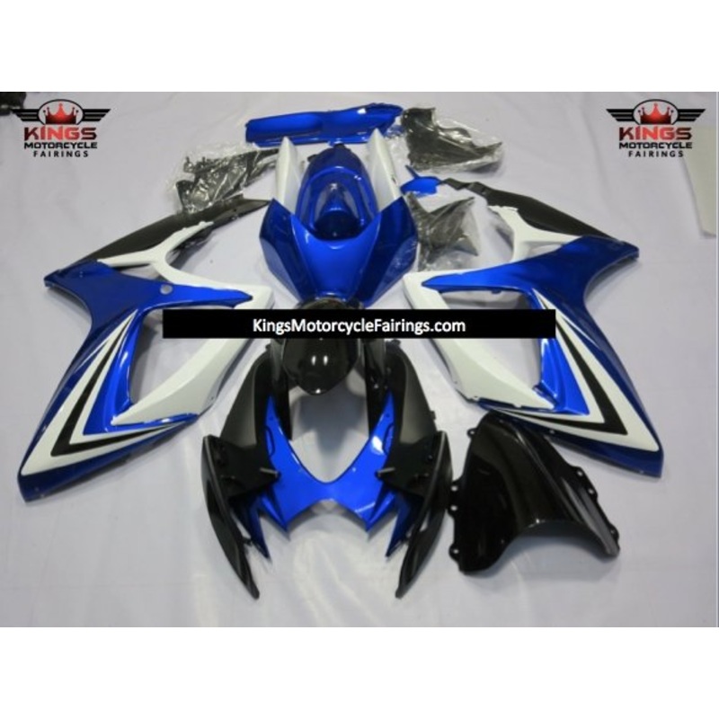 Suzuki GSXR600 (2006-2007) Blue, Black & White Fairings No Seat Cowl No Bolt Kit No Tank