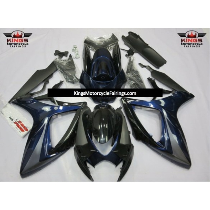 Suzuki GSXR600 (2006-2007) Dark Blue, Gray & Black Fairings No Seat Cowl No Bolt Kit No Tank