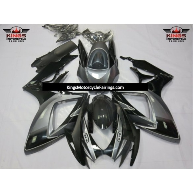 Suzuki GSXR600 (2006-2007) Gray & Black Fairings No Seat Cowl No Bolt Kit No Tank