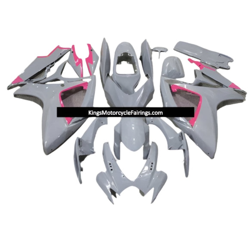 Suzuki GSXR600 (2006-2007) Nardo Gray, Pink Fairings No Seat Cowl No Bolt Kit No Tank