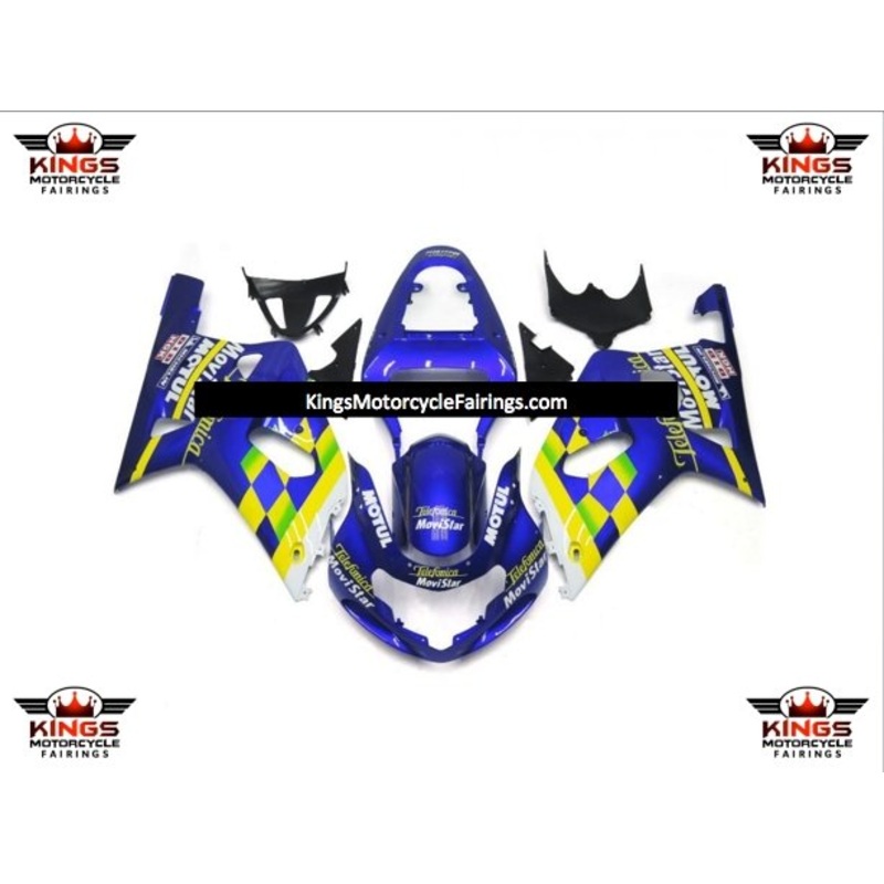 Suzuki GSXR750 (2000-2003) Blue & Yellow Motul Fairings No Seat Cowl No Bolt Kit No Tank